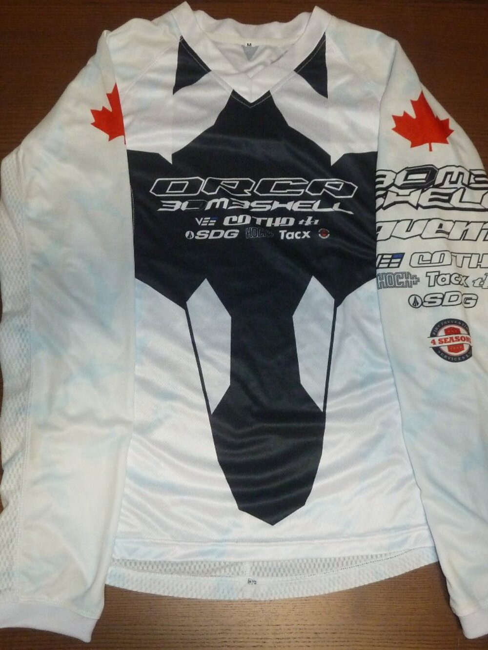 Orca Bombshell Mens Medium Black White Graphic BMX Bike Cycling Race Top